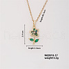Fashionable Brass Pave Clear Cubic Zirconia & Paua Shell Cable Chain Flower Pendant Necklace for Women SG5558-1-1