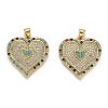 Brass Micro Pave Cubic Zirconia Pendants ZIRC-L100-028G-1