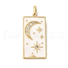 Rack Plating Brass & Cubic Zirconia Pendants KK-L216-008G-02-1