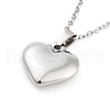 Non-Tarnish Heart 304 Stainless Steel Pendant Necklaces NJEW-G083-01B-P-1