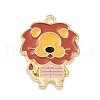 Light Gold Plated Alloy Enamel Pendants ENAM-M219-13KCG-02-1