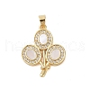 Brass Micro Pave Clear Cubic Zirconia Pendant KK-I712-31G-1
