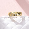 Brass Micro Pave Clear Cubic Zirconia Cuff Rings for Women RJEW-H248-01G-01-2