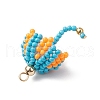 Handmade Umbrella Nylon Wired Glass Seed Beaded Pendants with Glass Pearl Round Bead and Brass Beads PALLOY-MZ00504-03-4