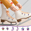 24Pcs 3 Styles Star & Moon & Heart Glass Shoes Charms PALLOY-PH01715-6