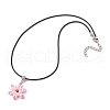 Glass Seed Beads & Polymer Clay & Evil Eye Lampwork Snowflake Pendant Necklaces NJEW-MZ00102-01-4