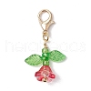 Flower Glass & Acrylic Beads Pendant Decorations HJEW-JM03045-4