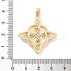 Rack Plating Brass Micro Pave Clear Cubic Zirconia Pendants KK-C063-09A-G-3