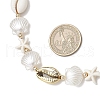 Summer Synthetic Turquoise Starfish & Natural Cowrie Shell & White Imitation Pearl Adjustable Beaded Necklaces NJEW-JN05270-03-3