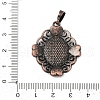 Heart with Oval Brass Pendant Cabochon Settings KK-S521-06RC-3