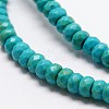 Faceted Rondelle Synthetic Turquoise Beads Strands TURQ-I015-10x6mm-06-1