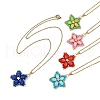 Handmade Glass Seed Beaded and Synthetic Imperial Jasper Dyed Beads Star Pendant Necklaces for Women NJEW-MZ00114-2
