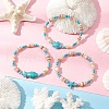 3Pcs Natural Freshwater Shell Beaded Stretch Bracelets BJEW-JB11804-1