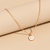 Alloy White Enamel Disc with Initial Pendant Necklaces for Women WG552C5-17-1