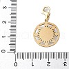 304 Stainless Steel Rhinestone Flat Round with Sun Pendant Decoration STAS-S165-39G-3