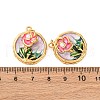 304 Stainless Steel Enamel Pendants STAS-U061-46G-3