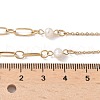 304 Stainless Steel & Glass Pearl Oval Link Chain Necklaces for Women NJEW-A045-04G-1-5