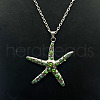 Alloy Rhinestone Pendant Necklaces QD9835-16-1