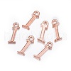 Rose Gold Plated Alloy Letter Pendants X-PALLOY-J718-01RG-I-2