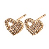Brass Micro Pave Clear Cubic Zirconia Stud Earrings for Women EJEW-G428-25G-05-4
