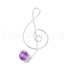 Drawbench Transparent Glass Copper Wire Wrapped Big Pendants PALLOY-JF03212-2