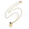 304 Stainless Steel Glass Drill Birth Stone Constellation Pendant Necklaces STAS-D305-08G-E-3