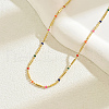 Brass Colorful Enamel Column Link Chain Necklaces for Everyday Casual Style JM2574-4