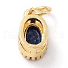 Real 18K Gold Plated Brass Inlaid Cubic Zirconia Charms ZIRC-L100-079G-02-3