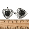 Natural Lava Rock Peach Love Heart Pendants G-G158-01Q-3