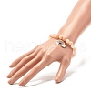 Natural Pink Aventurine Round Beaded Stretch Bracelet with Alloy Rainbow Alloy Charm BJEW-JB07171-3