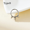 316 Surgical Stainless Steel Spike Hoop Nose Rings WG34C30-35-1