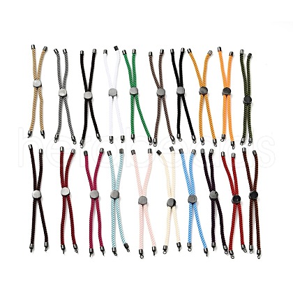 Half Finished Twisted Milan Rope Slider Bracelets FIND-G032-01B-1