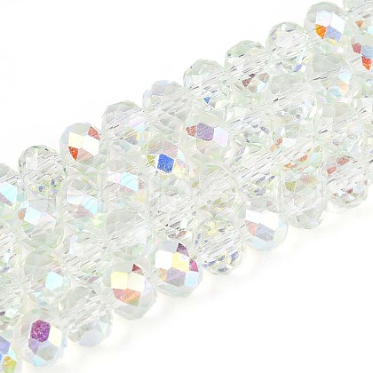 Transparent Glass Beads Strands EGLA-N016-6mm-06-1