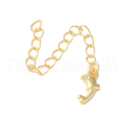 Rack Plating Brass Ends with Chain and Charms KK-F873-08G-1