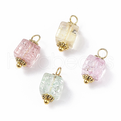 Crackle Glass Pendants PALLOY-JF01455-1