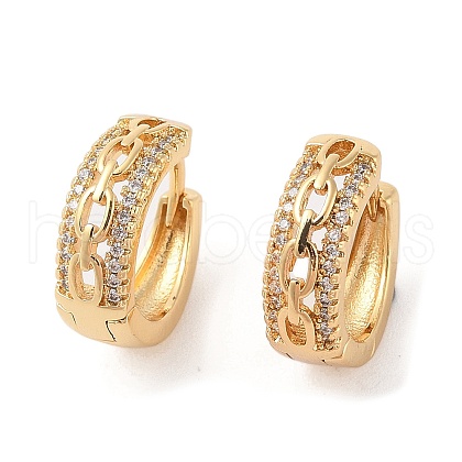 Rack Plating Brass Micro Pave Clear Cubic Zirconia Hoop Earrings for Women EJEW-G394-04A-G-1