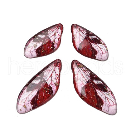 4Pcs Transparent Epoxy Resin Butterfly Wings Pendants RESI-C057-03B-1