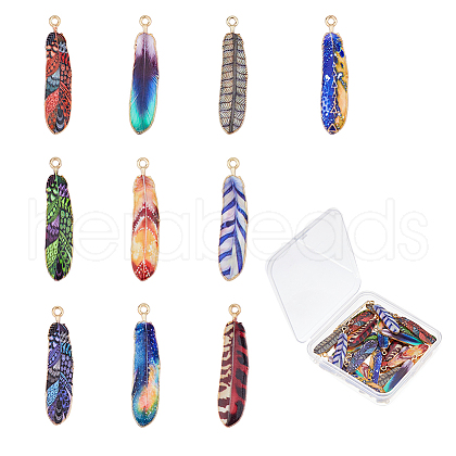 DICOSMETIC 40Pcs 10 Colors Alloy Pendants FIND-DC0005-51-1