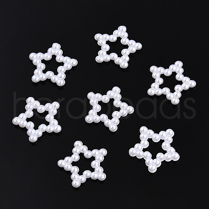 ABS Plastic Imitation Pearl Linking Rings OACR-T015-02-14-1