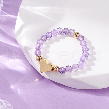 Natural Amethyst Rings RJEW-TA00199-01-1