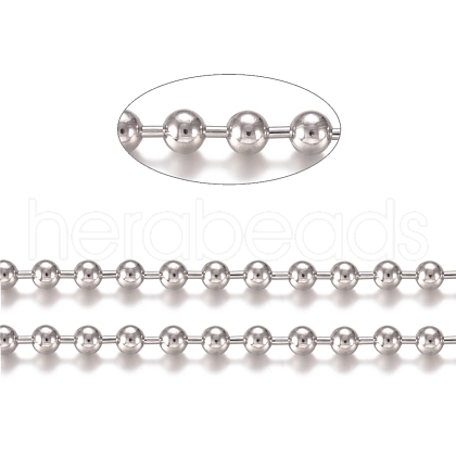 Tarnish Resistant 304 Stainless Steel Ball Chains CHS-E021-13K-P-1