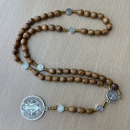 Wood Rosary Bead Necklaces FS-WG6BD27-04-1