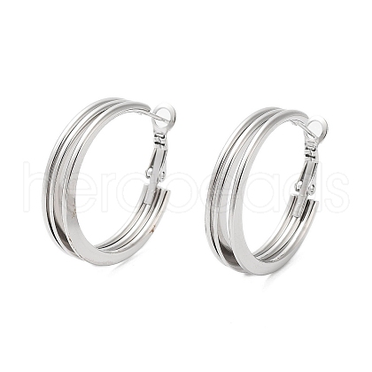 202 Stainless Steel Hoop Earrings EJEW-A041-03P-1