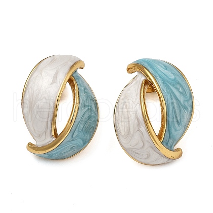 Ion Plating(IP) 304 Stainless Steel Leaf Stud Earrings EJEW-G375-14G-1