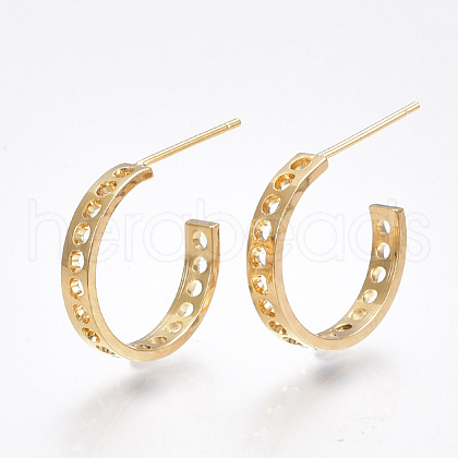 Brass Stud Earring Findings KK-T038-259G-1