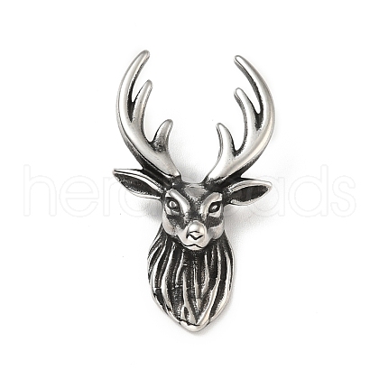 304 Stainless Steel Pendants STAS-E058-02AS-1