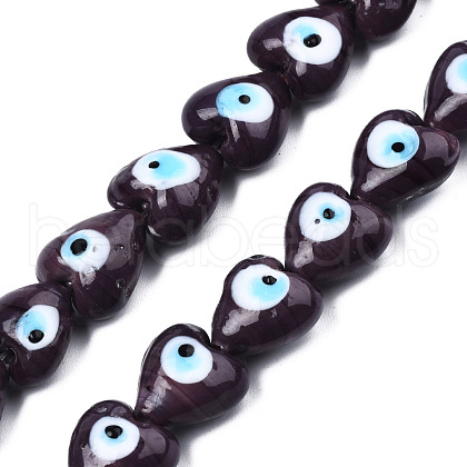 Handmade Evil Eye Lampwork Beads Strands LAMP-N029-010C-1