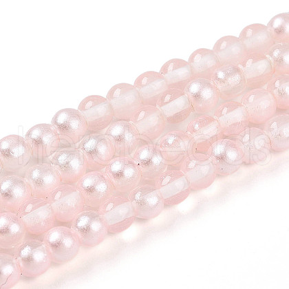 Baking Painted Transparent Glass Beads Strands DGLA-N011-4mm-03-1