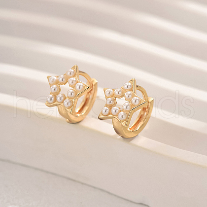 Star Brass Hoop Earrings for Women HZ8396-1
