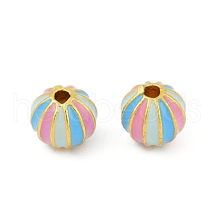 Brass Enamel Beads KK-Q081-03D-MG-1
